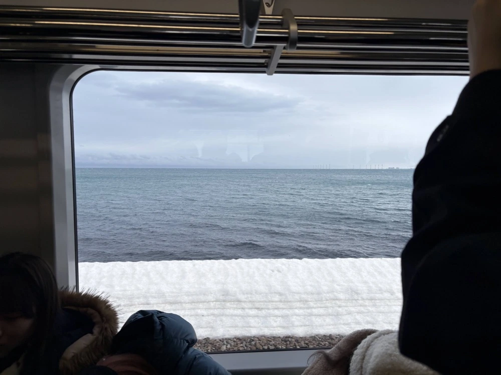 搭往小樽路上的火車風景