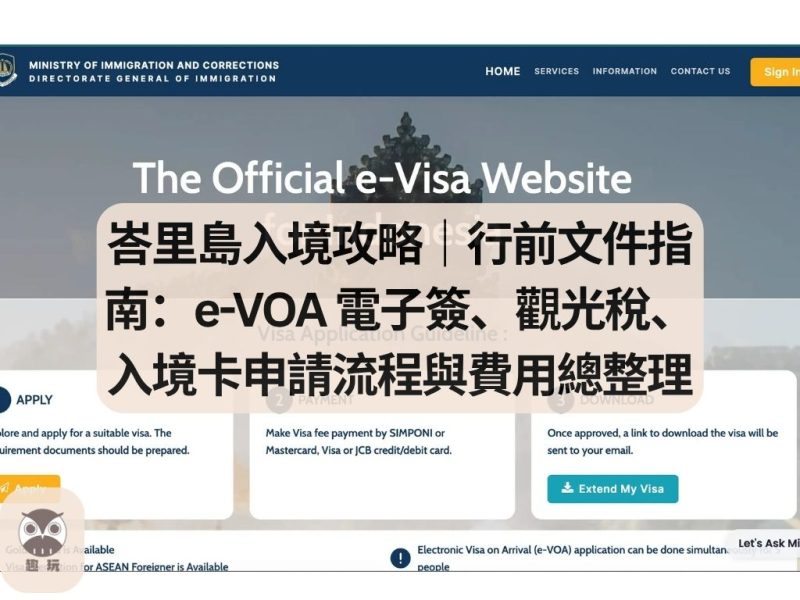峇里島e-VOA 電子簽、觀光稅、入境卡